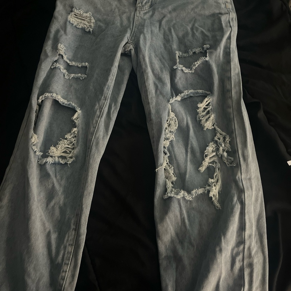 Distressed Light Blue Jeans